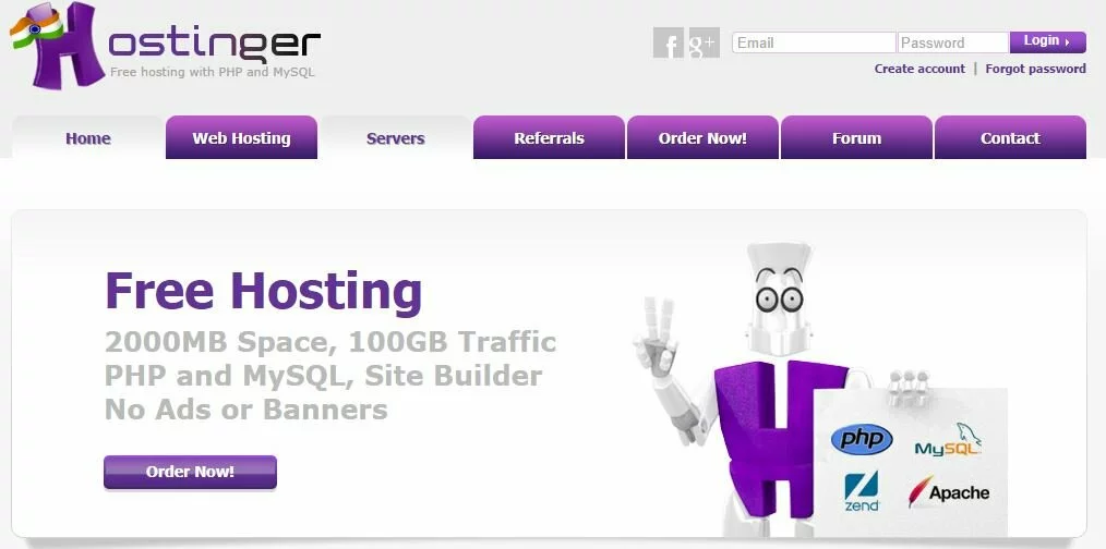 Create a free website with hostinger